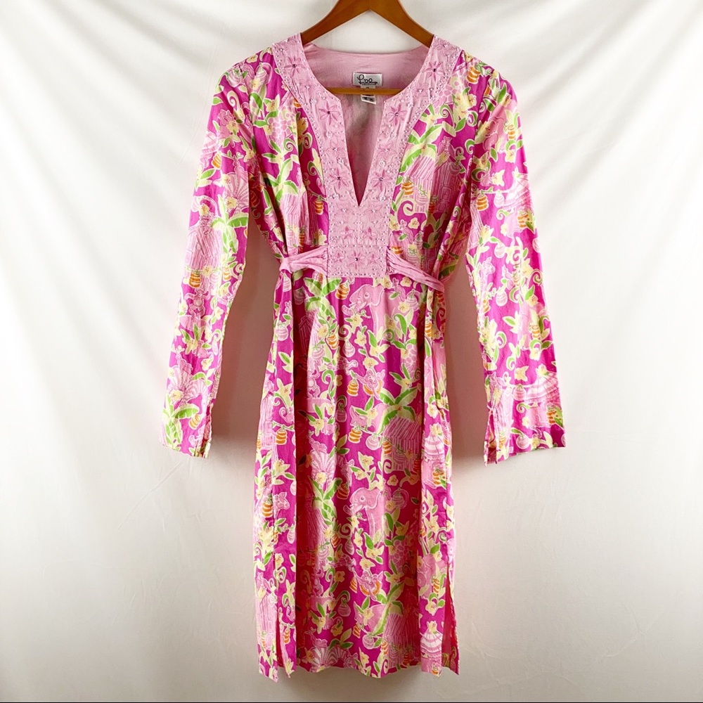 Lillly Pulitzer Jungle floral & bead Embroidery